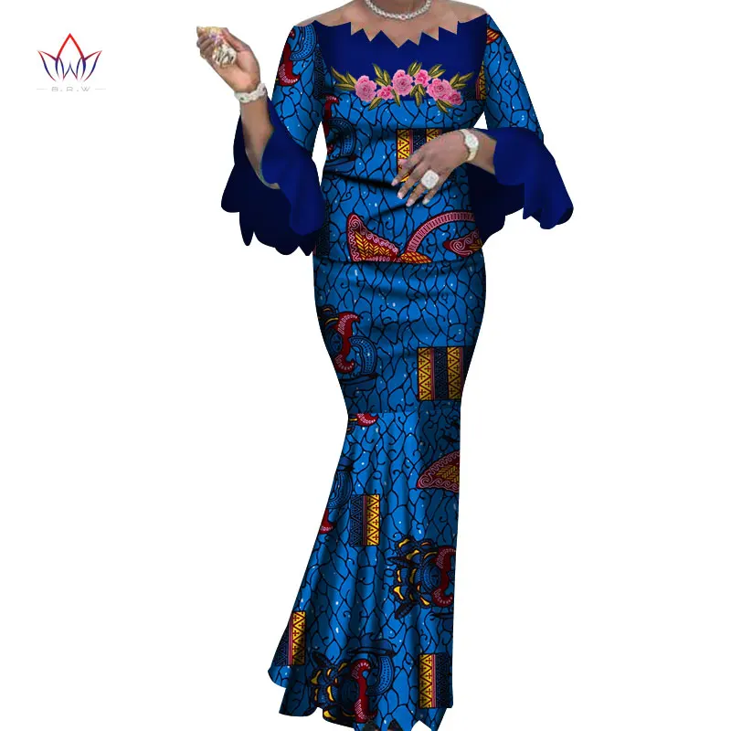 Модные африканские комплекты юбок для женщин Bazin Elegany африканская одежда Дашики цветы традиционная африканская одежда WY3824