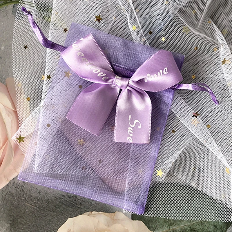 100 шт. оптовая продажа разноцветные Аппликаторы из органзы на шнурке для упаковки