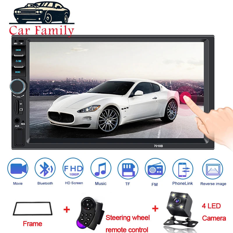 Автомагнитола 2din мультимедийный плеер с 7 &quotсенсорным экраном HD MP5 Bluetooth