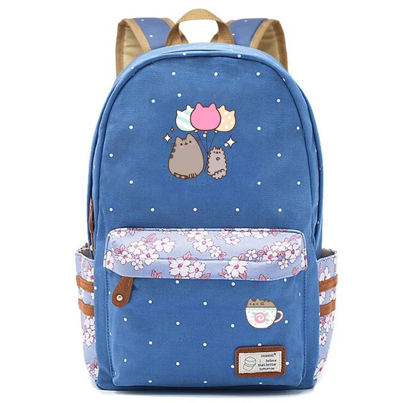 Light blue D IMIDO милый рюкзак с котиками для студентов, яркий цвет, плечи, рюкзак большой емкости, подростковые дорожные сумки, обратно в школу, сумка - Цвет: Light blue D