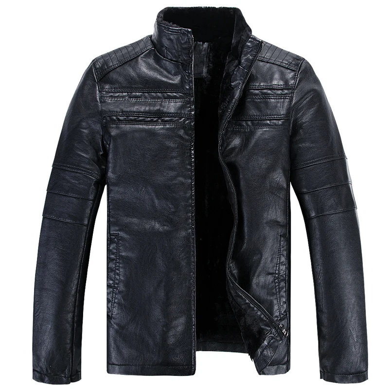 Черно-коричневое пальто размер 30 лет зимнее кожаное Европейское мужское