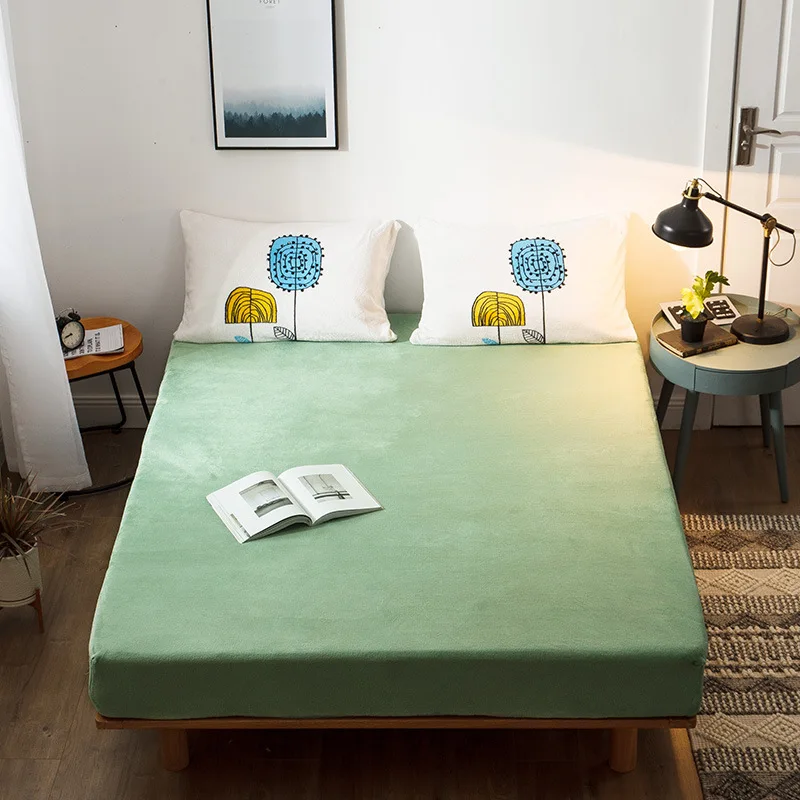 Однотонный фланелевый матрас в Европейском стиле утолщенные сохраняющие тепло