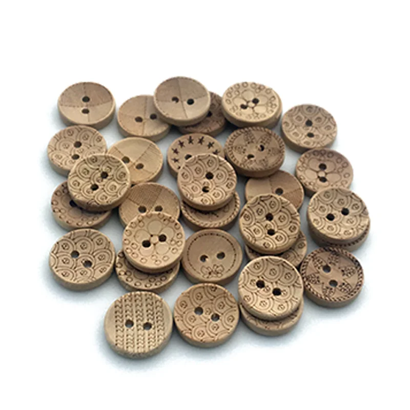 

50 шт./лот разнообразные круглые деревянные пуговицы с принтом для одежды Швейные аксессуары «сделай сам» Скрапбукинг товары для украшения ...