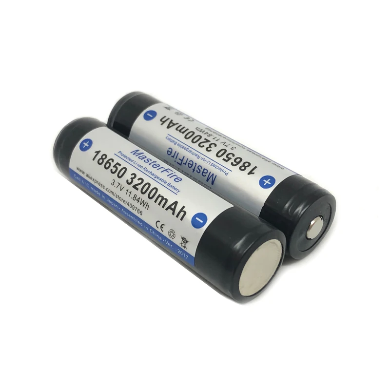 

MasterFire 20pcs/lot Original Protected 18650 3.7V 3200mAh Rechargeable Battery Lithium Batteries with PCB Made in Japan
