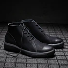 2022 кожаные ботинки мужская повседневная обувь плюс бархатная обувь модные Универсальные мужские кожаные ботинки ботильоны для мотокросса легкие