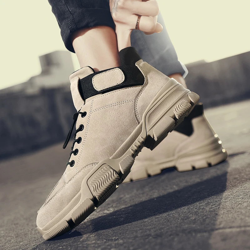 

High Sneakers Shoe Casual Man Shoes For Men Sneakers Men's Wear Top Flat Mens Causal Leather Hightop Fashion Sneaker