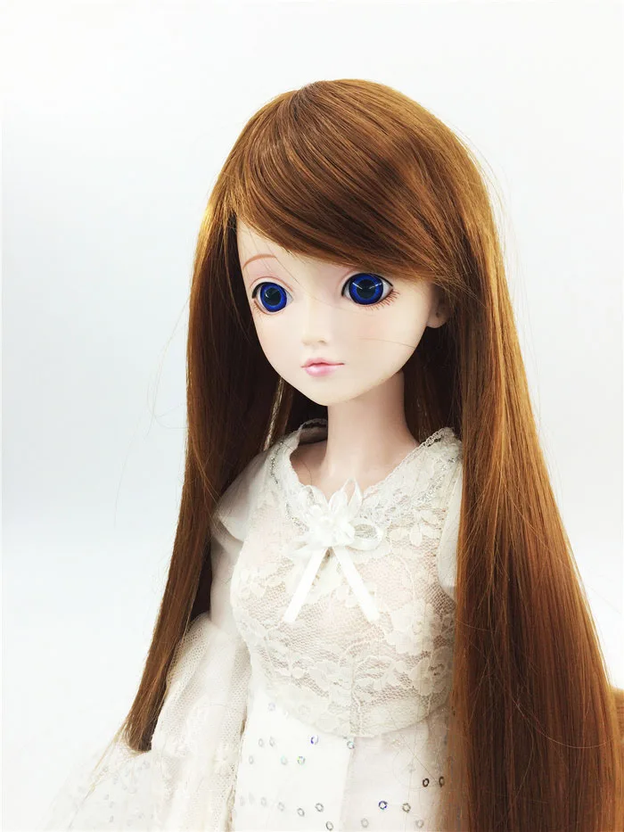 Новая кукла парик 1/3 1/4 1/6 1/8 BJD длинные прямые волосы с косой челкой для DD SD YOSD