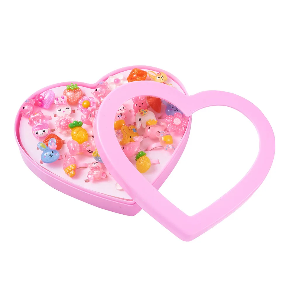 36 шт./коркор. Милые Акриловые Детские Кольца-манжеты смешанных цветов красивые