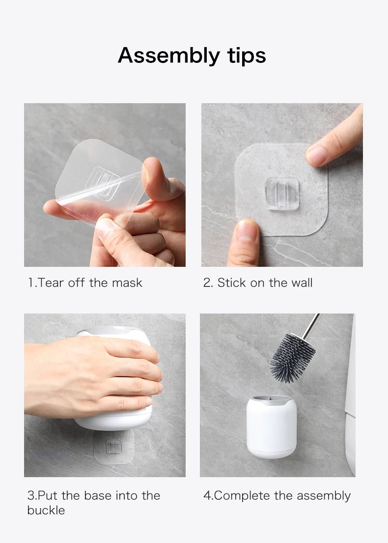 ершик для унитаза Настенная щетка Cleanhome из ТПР с пинцетом резиновый держатель