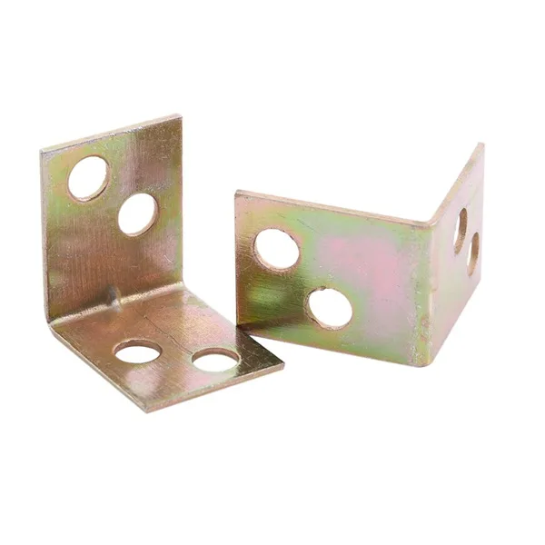 12pcs Angle Corner Brackets Fasteners Protector Metal Shelf Support 90 Degree Right Bracket Brass Tone Furniture Hardware |