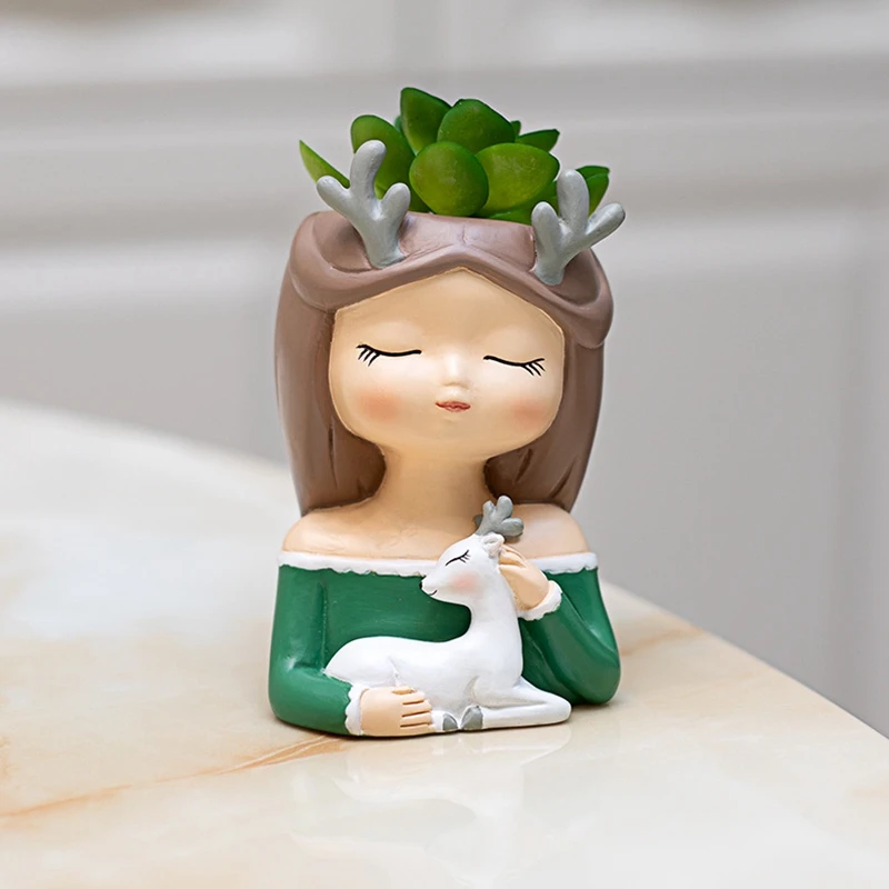 

Succulent Plant Pot Cute Girl Flower Planter Flowerpot Create Design Lovely Princess Home Garden Bonsai Pots
