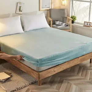 Фланелевая эластичная простыня Bonenjoy, односпальная, большого размера, мягкое бархатное постельное белье для зимы, теплые флисовые простыни