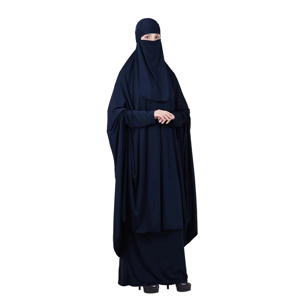 3 шт. молитвенная мусульманская хиджаб Абая Niqab Паранджа цзилбаб платье с полным