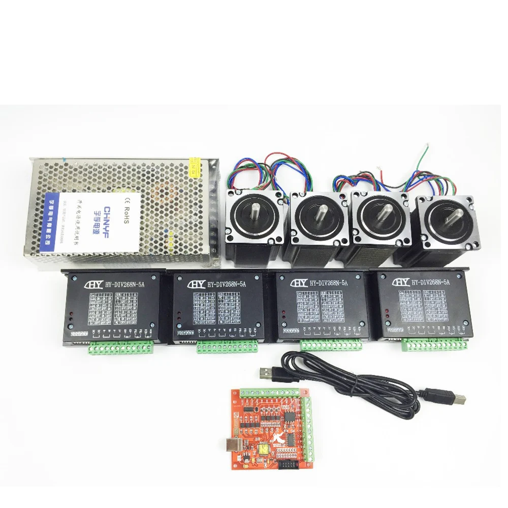 Mach3 CNC Router 4 Axis kit mach3 USB controller board 100K+ 4pcs TB6600 driver+ 2NM nema23 stepper motor+36V power supply | Инструменты