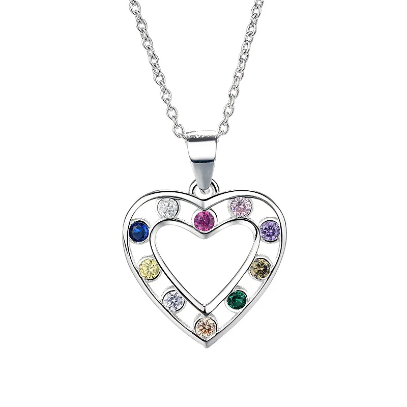 

Sodrov 925 Sterling Silver Crystal Heart Lovely Pendant Neckalce Silver Necklace Jewelry