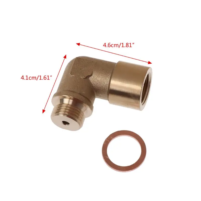 

M18x1.5 O2 Oxygen Sensor Lambda Extender Spacer For Decat Hydrogen Brass 90 Degree M18x1.5 for tight awkward spaces
