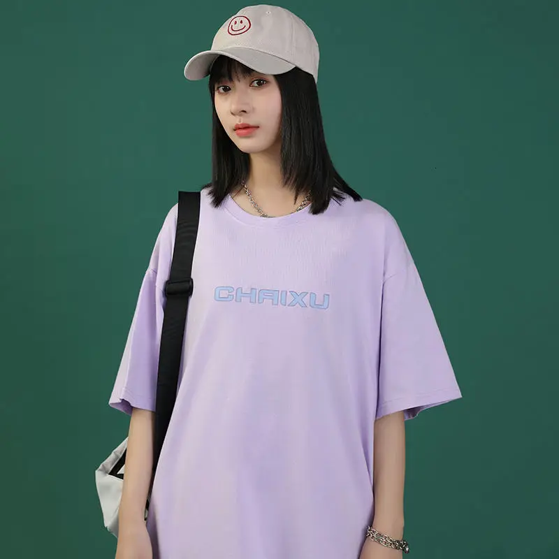 

Neutral style summer 2021 letter simple versatile T-shirt 101c-t15-p25 women's class