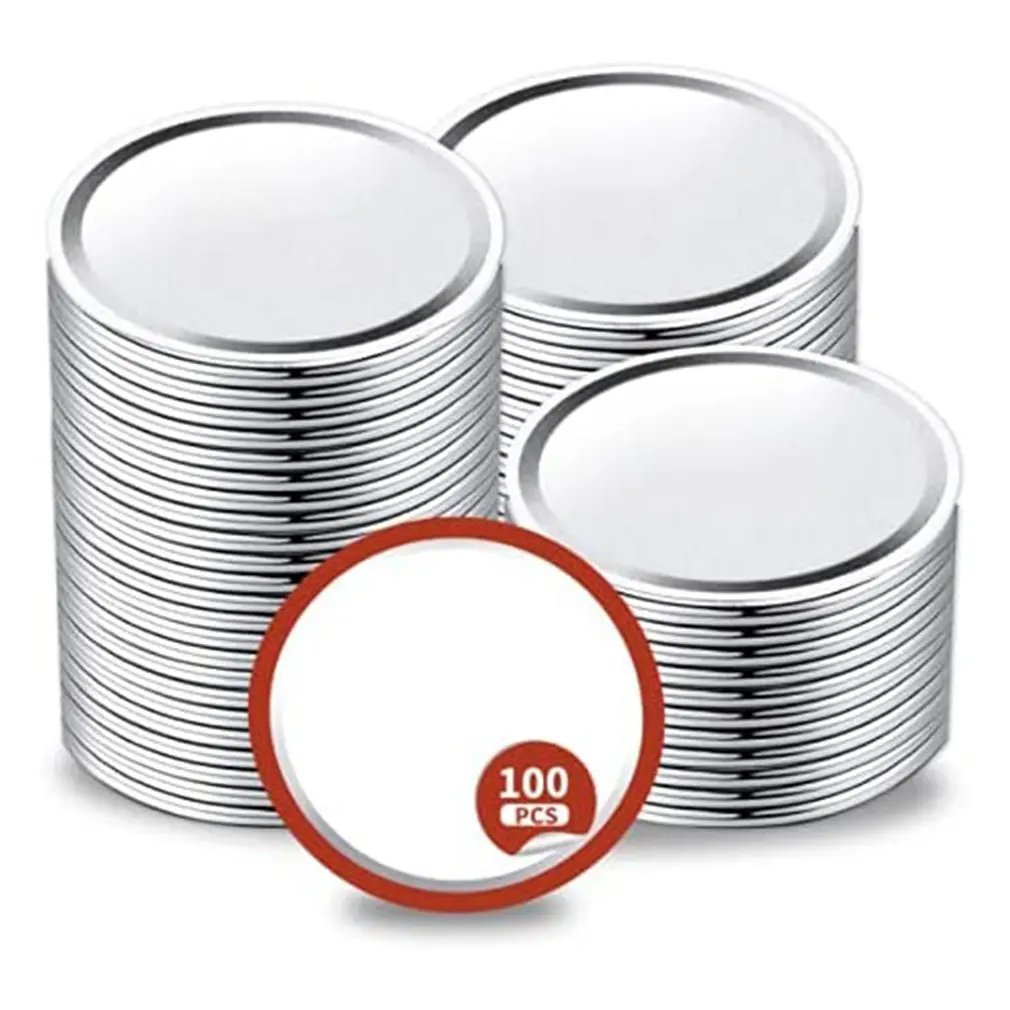 

100Pcs 70/86mm Jar Lids Regular Mouth Mason Canning Lids Reusable Leak Proof Round Sealing Rings Food Fresh Cover Kitchen Tools