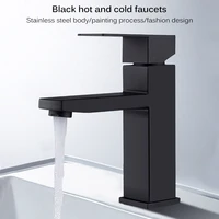 new square black bathroom faucet stainless steel basin mixer bathroom accessories tap bathroom sink basin mixer tap