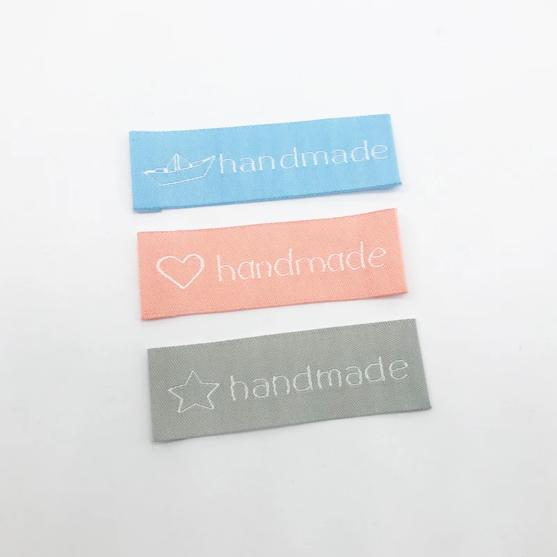 Ярлыки ручной работы трех цветов для одежды ярлыки из ткани с сердечками шляпы и