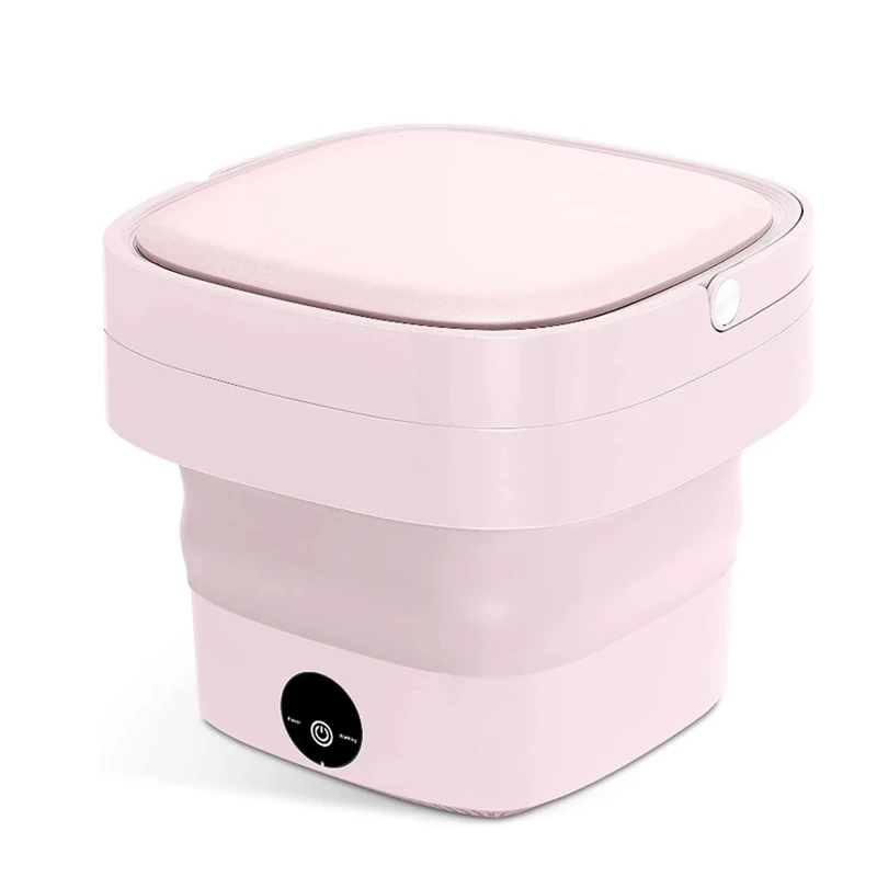 

Folding Portable Washing Machine, Lightweight Convenient Washer for Camping, Travelling, Gift for Family,Pink,US Plug