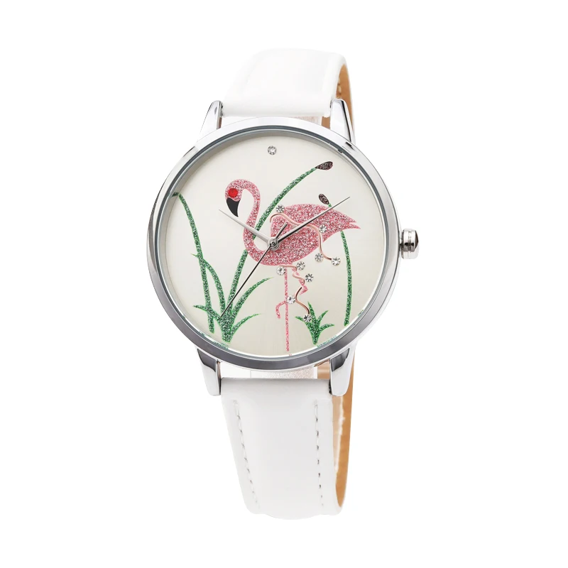 

Feminino Women Watches Stripe Floral Pattern Band Clock Dial Quartz Wristwatch erkek kol saati Montre Femme