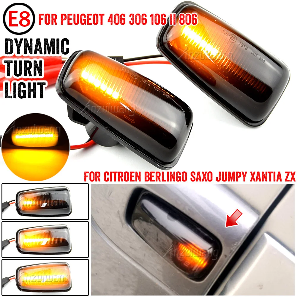 

LED Side Marker Light For Citroen Berlingo Jumpy Saxo Xantia Xm ZX Dynamic Blinker For Peugeot 106 306 406 806 EXPERT PARTNER