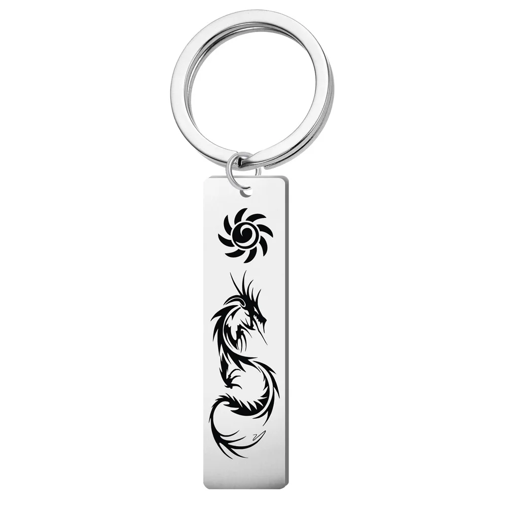 Оригинальный брелок из нержавеющей стали подвеска с рисунком дракона и феникса