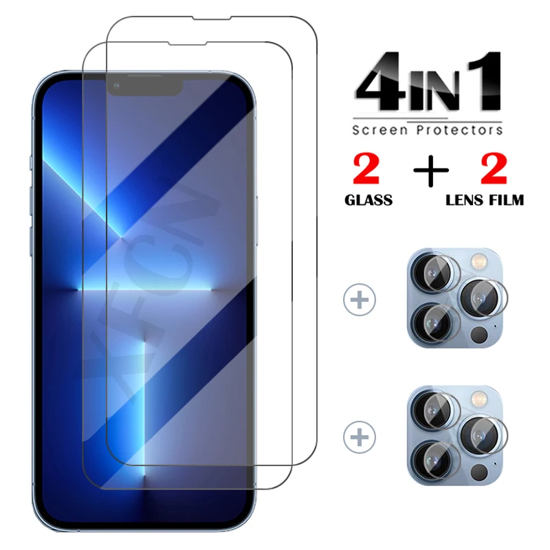 

4in1 Screen Protectors Glass For iPhone 13 Pro Max Screen Camera Lens Film For iPhone 13 Mini 13Pro Max Protective Glass