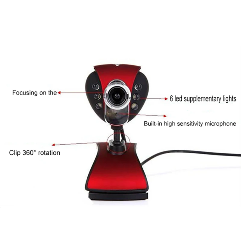 Веб камера TIOODRE с микрофоном USB 2 0 6 светодиодов|Видеорегистраторы| |