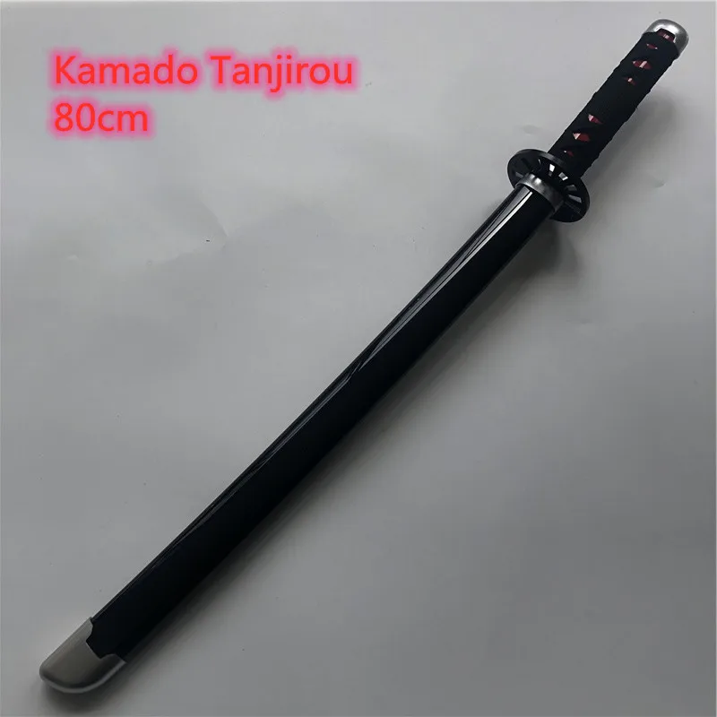 

1:1 Kimetsu no Yaiba Sword Weapon Demon Slayer Kamado Tanjirou Cosplay Sword Anime Ninja Knife wood toy 80cm