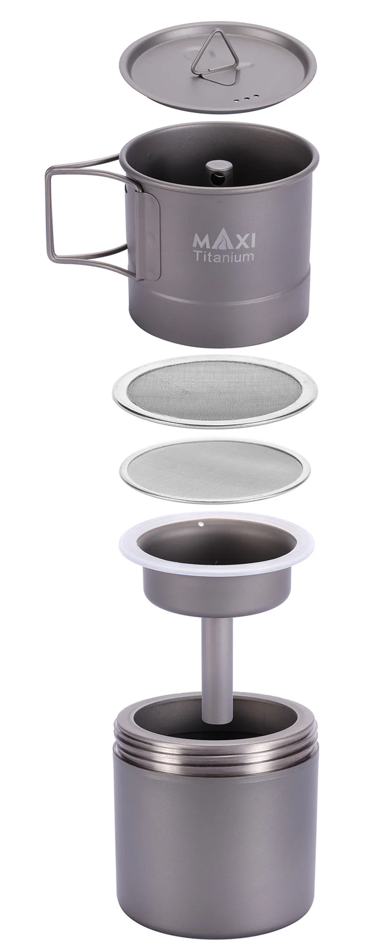TOAKS MAXI titanium Moka плита эспрессо кофейник Сверхлегкий Открытый Удобный мокко горшок