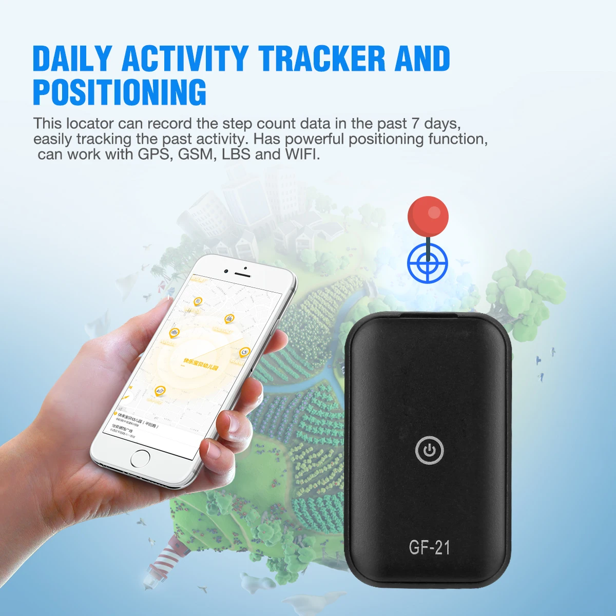Автомобильный мини-GPS-трекер A GPS/LBS/WIFI/GPS в режиме реального времени голосовой