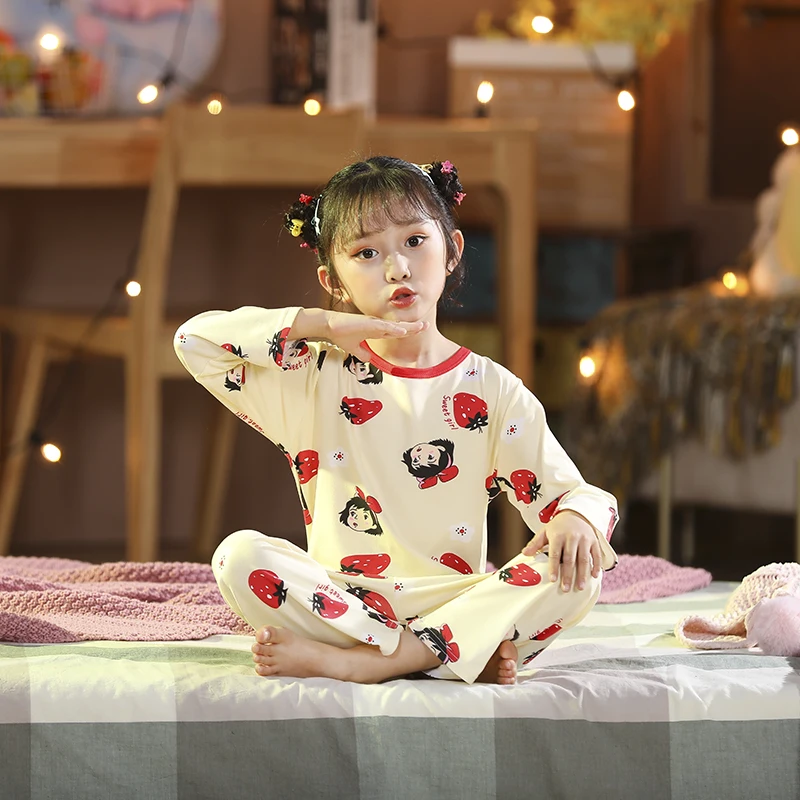 

Jxmyyc O-neck Children Clothes Suit Spring Long Sleeve Girls Nightwear Full Baby Kids Homewear Thin Cartoon Boy Lounge Tracksuit