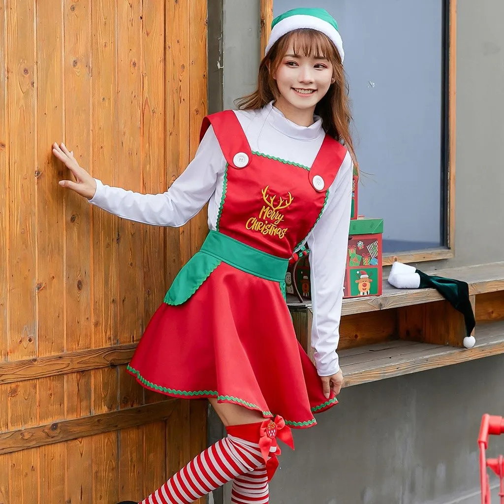 HSU 2019 горячая Распродажа Женская рождественская форма костюм зимняя