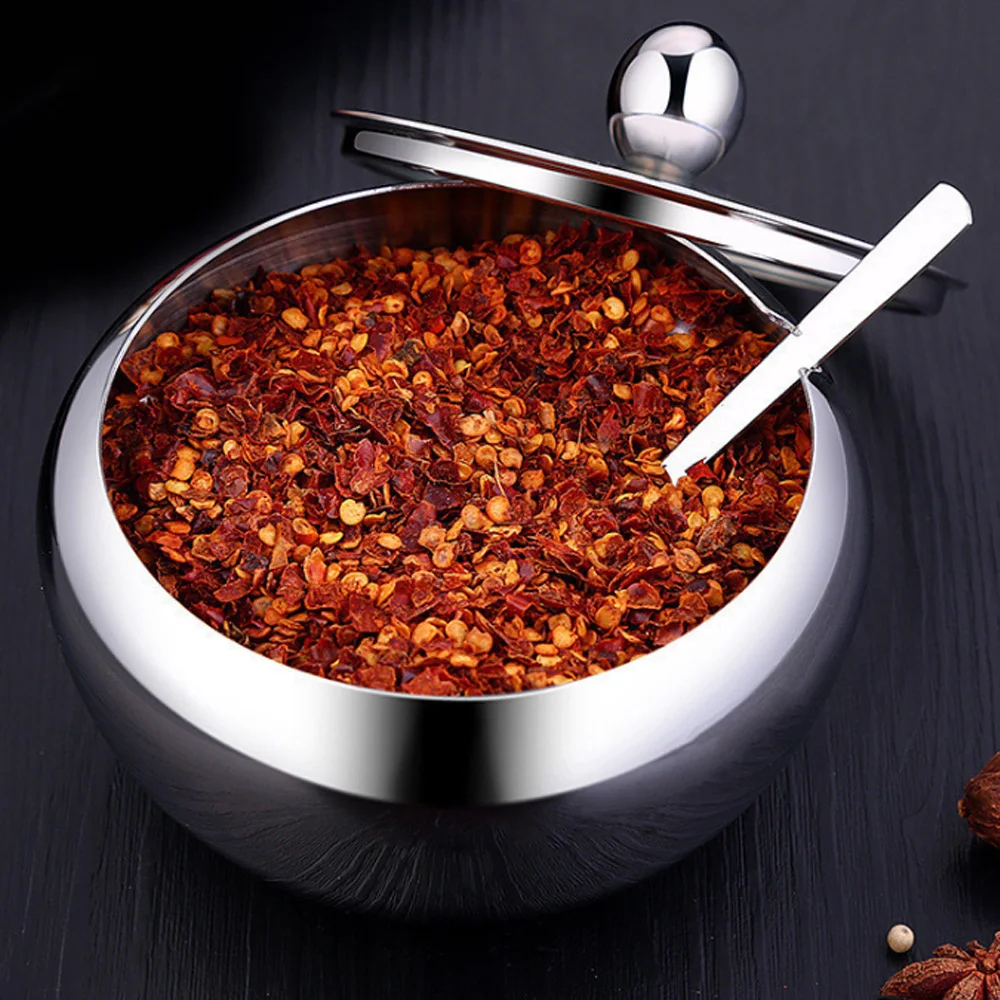 Миска для специй из нержавеющей стали банка сахара зерновая чаша в форме