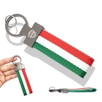 car styling metal italian flag webbing auto keyring emblem key holder chain for lancia ypsilon nuevo delta musa voyager thema