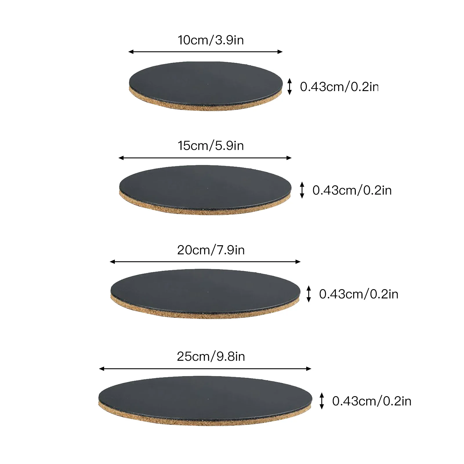 

Round Plain Round Heat Resistant Cork Office Family Wedding Party Wine Coffee Drink Tea Cup Non-Slip Coasters Household Products