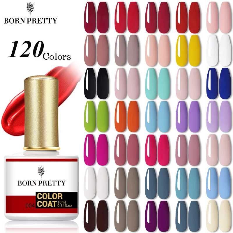 

BORN PRETTY 10ml Nail Gel Polish 120 Colors Semi Permanent Soak Off UV Varnish All For Nail Art Manicure Matte Top Coat Hybrid