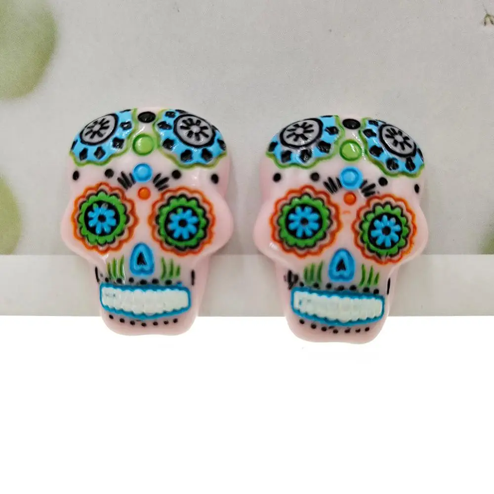 15 шт./лот резиновые аксессуары с плоским основанием в виде черепа | Дом и сад