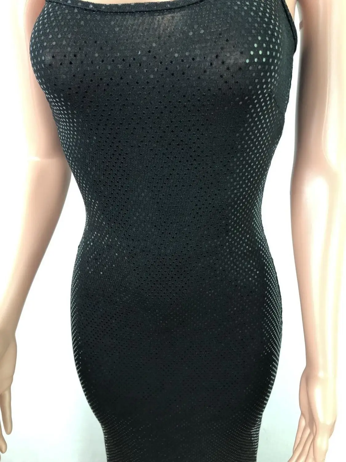 

Elegant Evening Backless Sexy Beads Mermaid Dress Spaghetti Strap Women Sleeveless Black Party Club Sequined Bodycon Long Dress