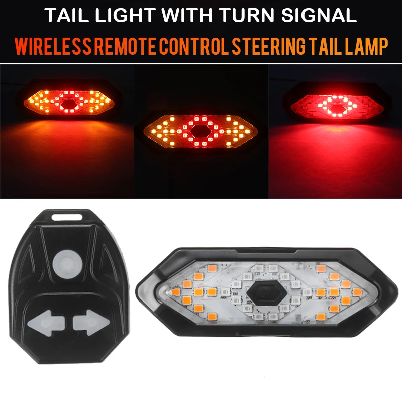 

Велосипедный светодиодный задний светильник указатель поворота беспроводной пульт дистанционного управления фонарь для поворота красный...