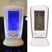 new blue backlight digital alarm electronic desktop table led clock watch snooze reloj led displays time electronic adapter tool