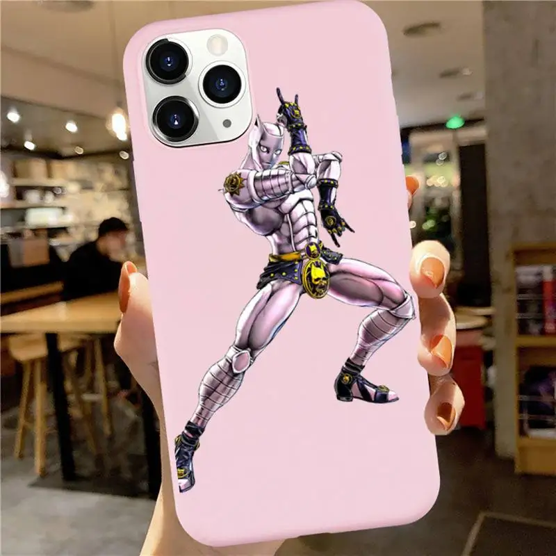 

JOJOS BIZARRE anime cartoon luxury protective Phone Case shell Candy Color for iPhone 6 7 8 11 12 s mini pro X XS XR MAX Plus
