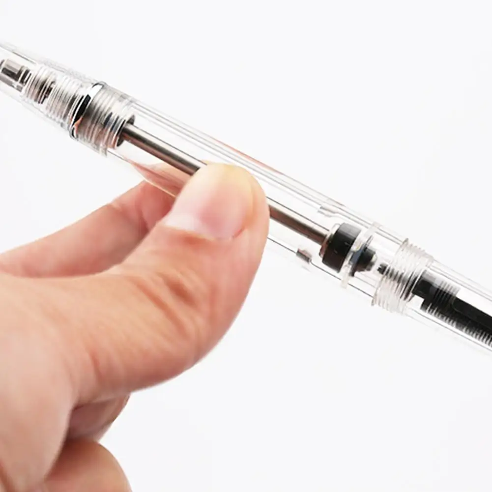 

Bent Calligraphy Pen Luxury Resin Piston Fountain Demonstration Transparent Acrylic Pens Stationery Design Calligraphy Y5Y1