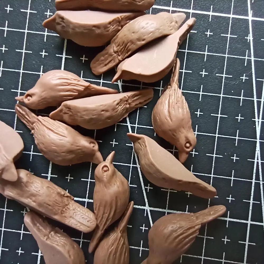 

1 шт./лот полимерная однотонная коричневая птица с мультяшным рисунком, 25 мм, сказочный сад, гном, мох, Террариум, декоративные поделки, бонса...