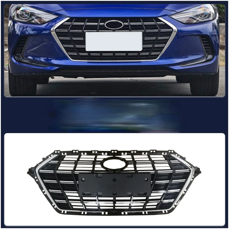 

Front Racing Grille Horizontal Grid With Logo Grille For 19 Hyundai Elantra Accessories