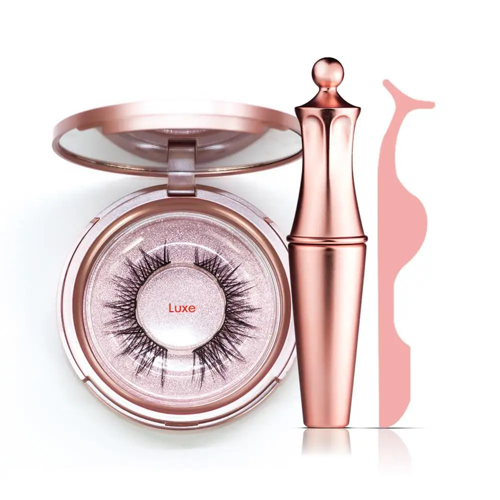 EYL-Luxe 1 пара/2 пары, магнитные ресницы, натуральные длинные магнитные жидкие подводки для глаз, накладные Пинцет для ресниц, набор для макияжа, синяя Подарочная коробка, ресницы - Цвет: EYL-Luxe