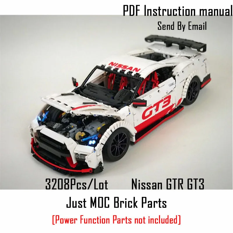 Only MOC Bricks 3208 шт. Technic MOC гоночный автомобиль Nissan технология MOC-25326 Кирпичи Модель Строительные Конструкторы игрушки подарок для мальчиков - Цвет: Only MOC Bricks