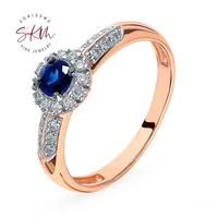 skm classic rings for women sapphire rings 14k 18k rose gold engagement rings designer promise luxury fine jewelry